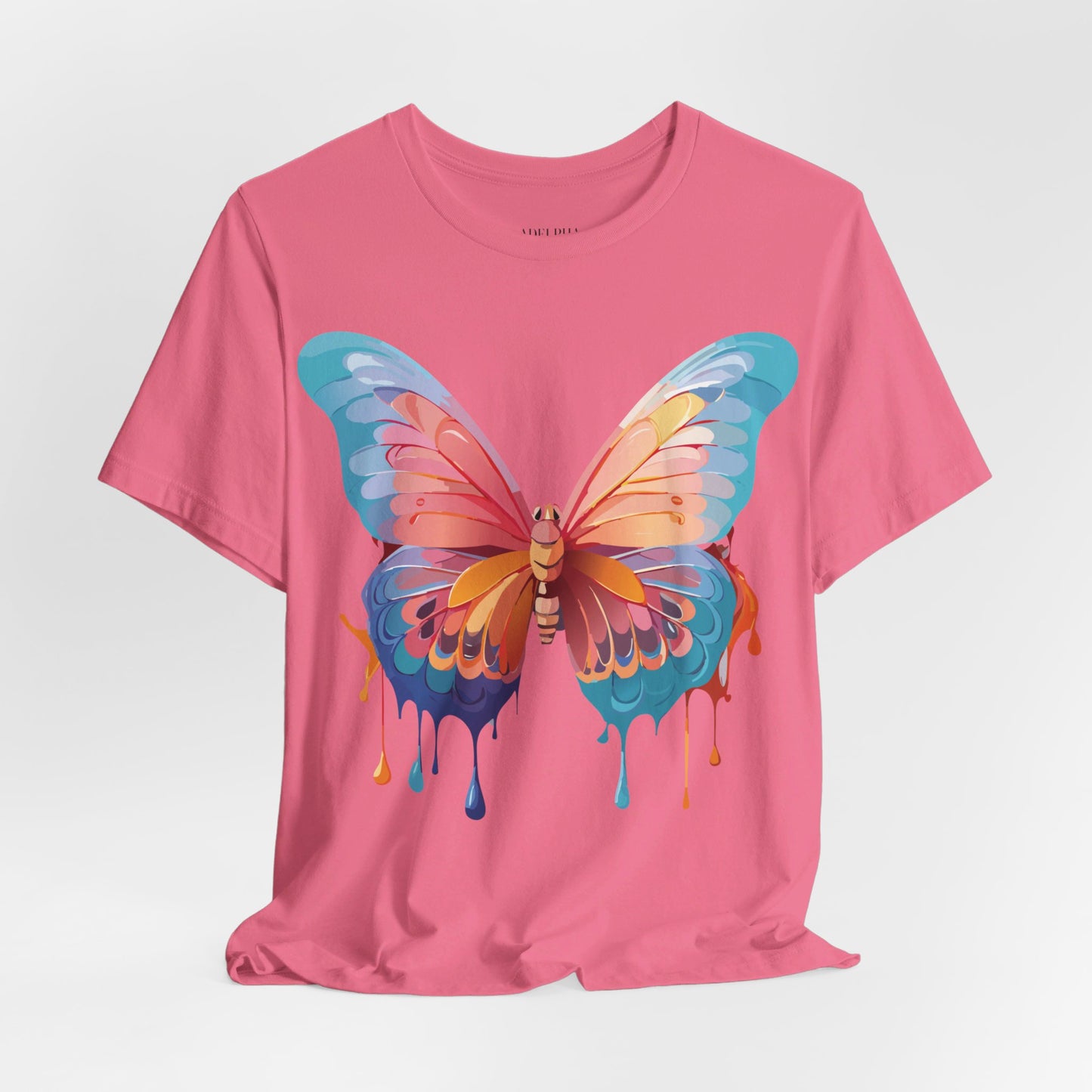 Natural Cotton Tee Shirt with Butterfly