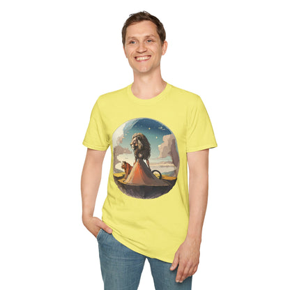 Lion Graphic T Shirt Unisex Softstyle 64000 Gildan 100 Percent Cotton Tee