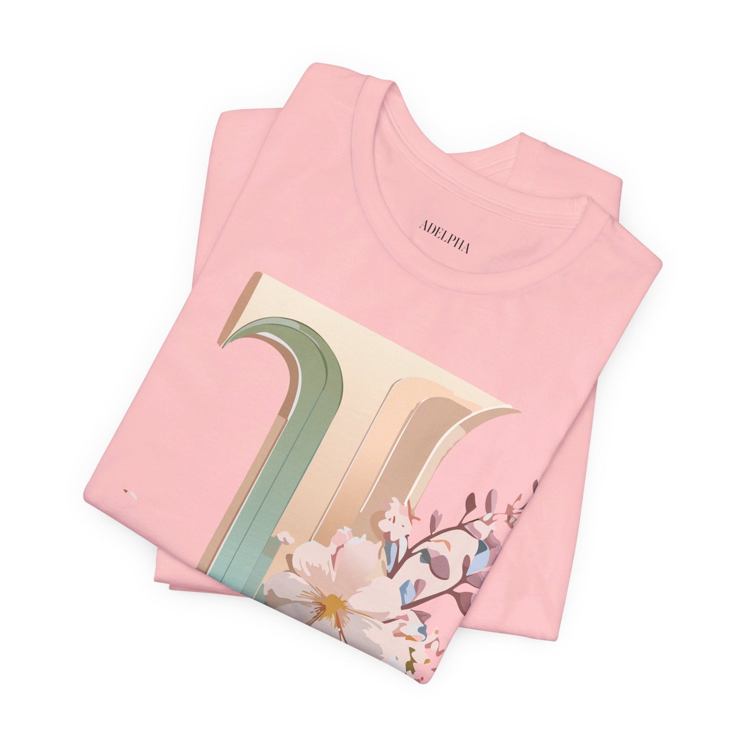 Natural Cotton Tee Shirt - Letters Collection - J