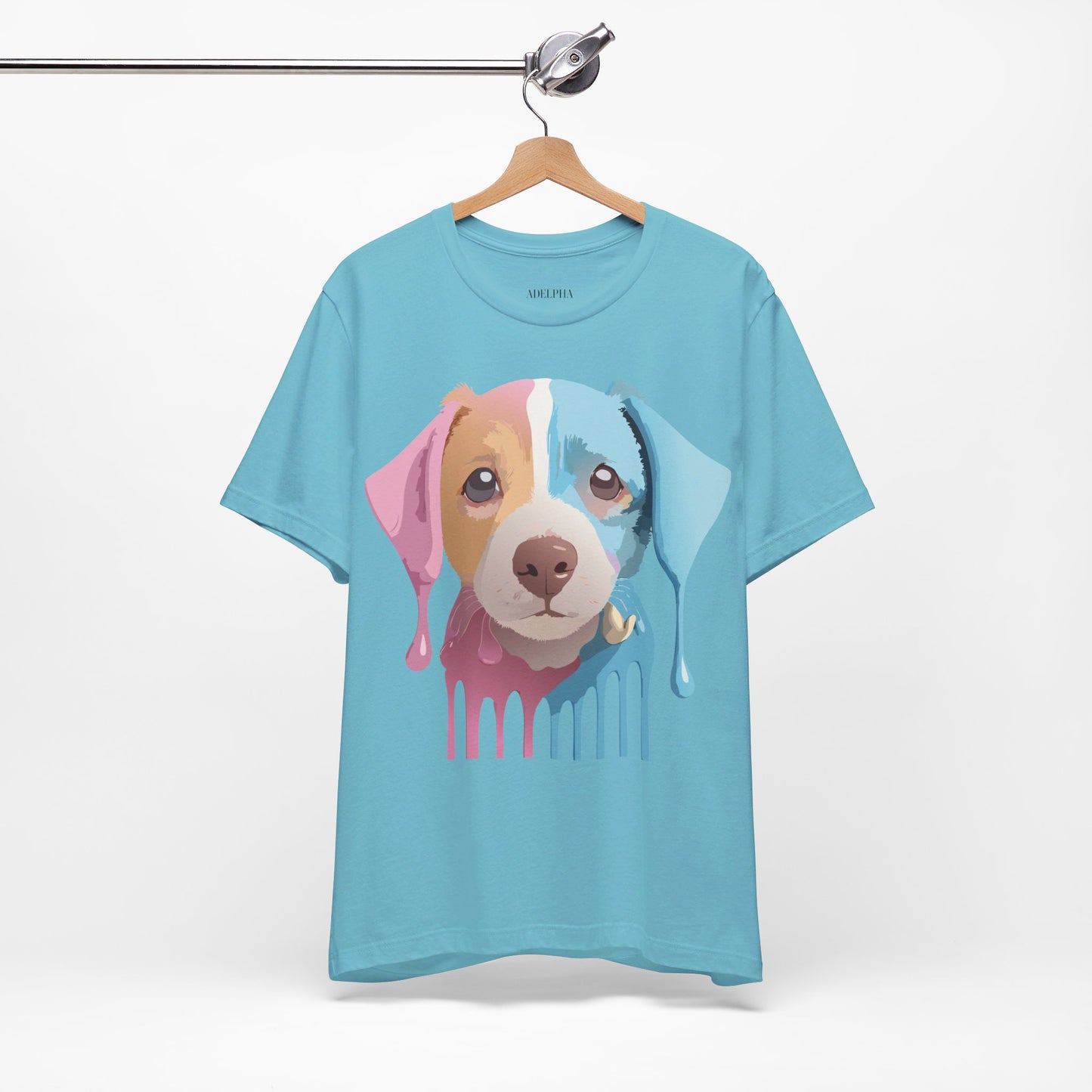 Natural Cotton Tee Shirt with Dog