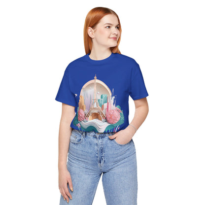 Natural Cotton Tee Shirt - Beautiful Places Collection - Paris Printify