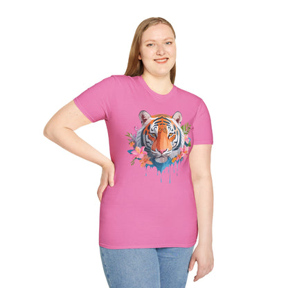 Tiger Shirt Unisex Animal Tee Gildan Softstyle 64000 Cotton Tee