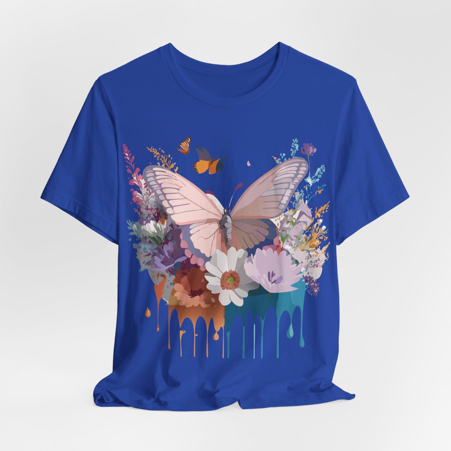 Natural Cotton Tee Shirt with Butterfly