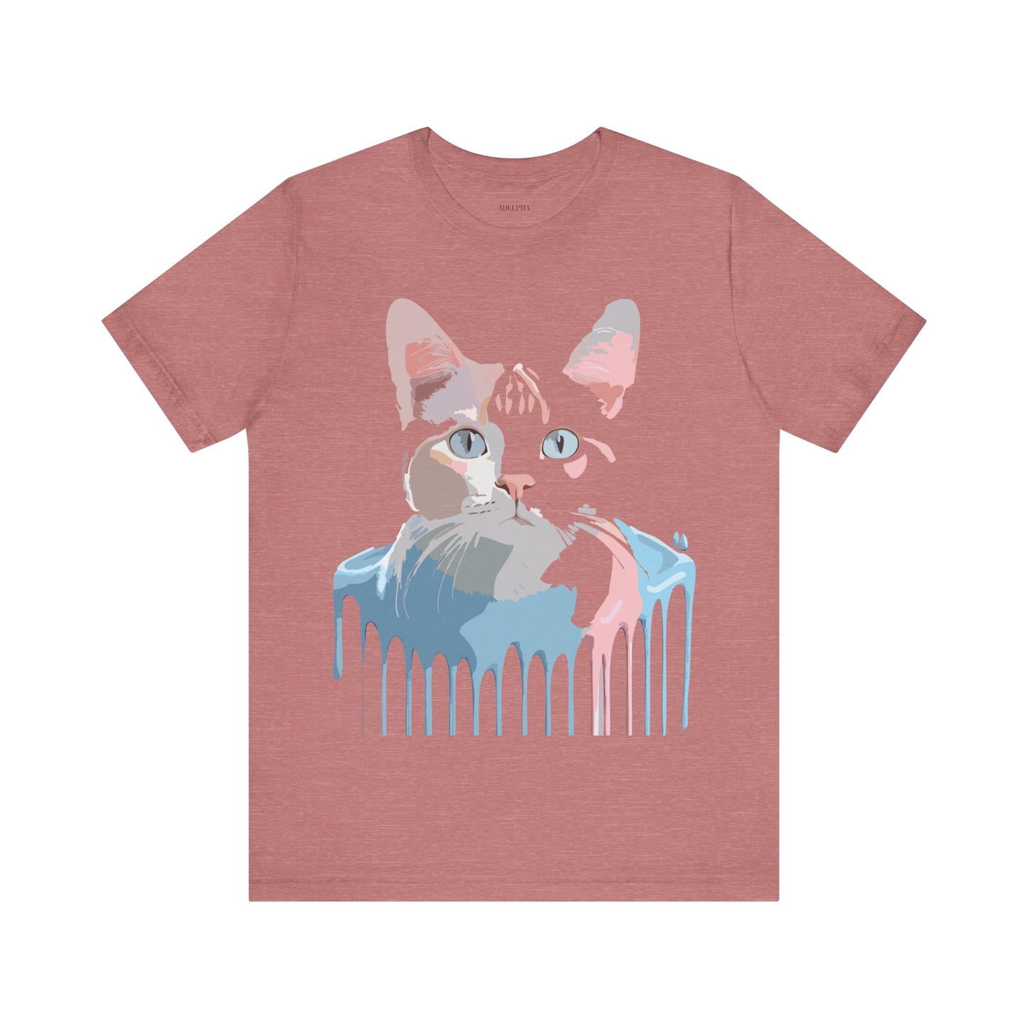 Natural Cotton Tee Shirt with Cat