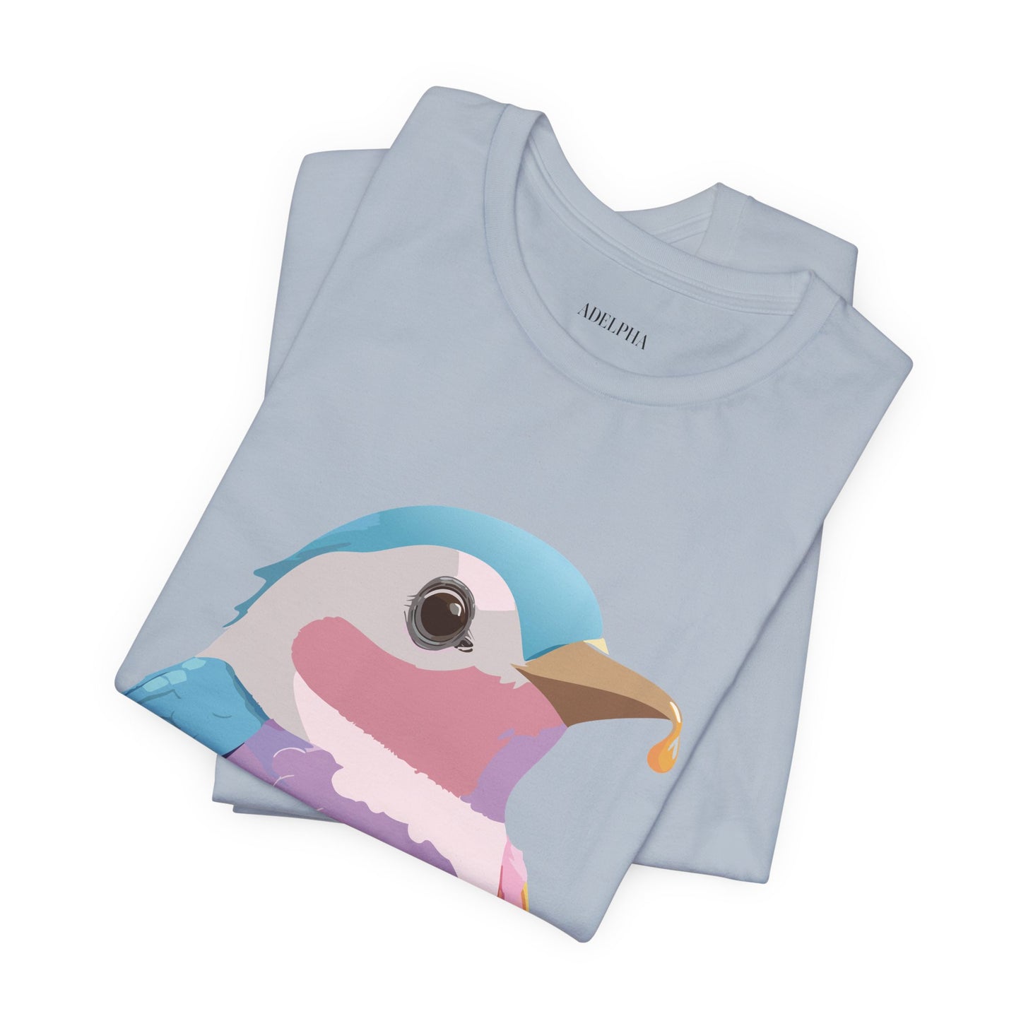 Natural Cotton Tee Shirt with Bird