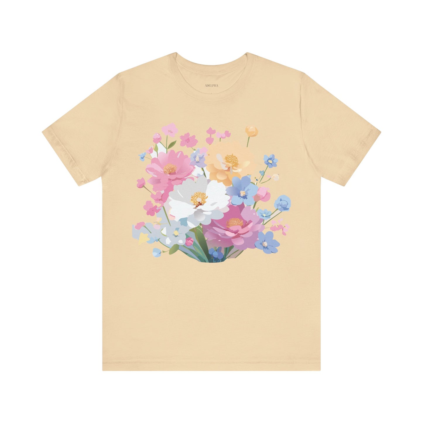 T-shirt en coton naturel avec fleurs