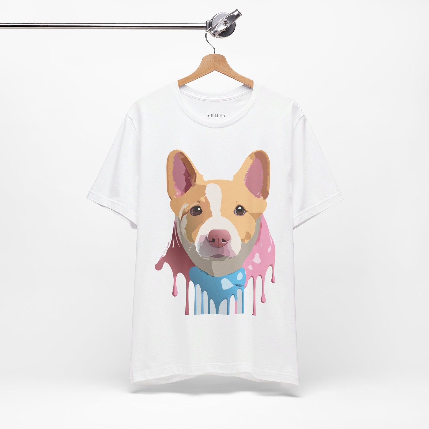 Natural Cotton Tee Shirt with Dog