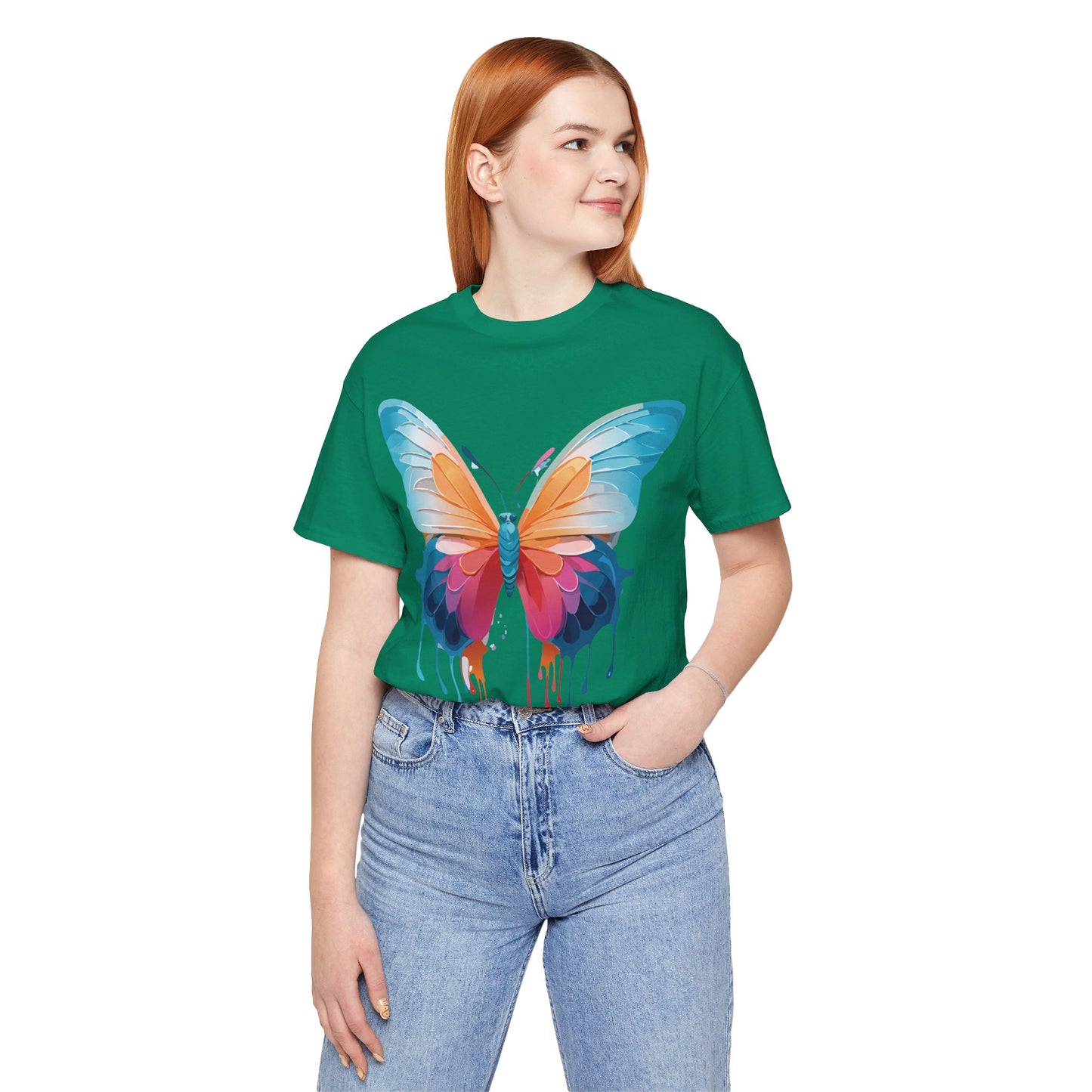 T-Shirt aus natürlicher Baumwolle mit Schmetterling