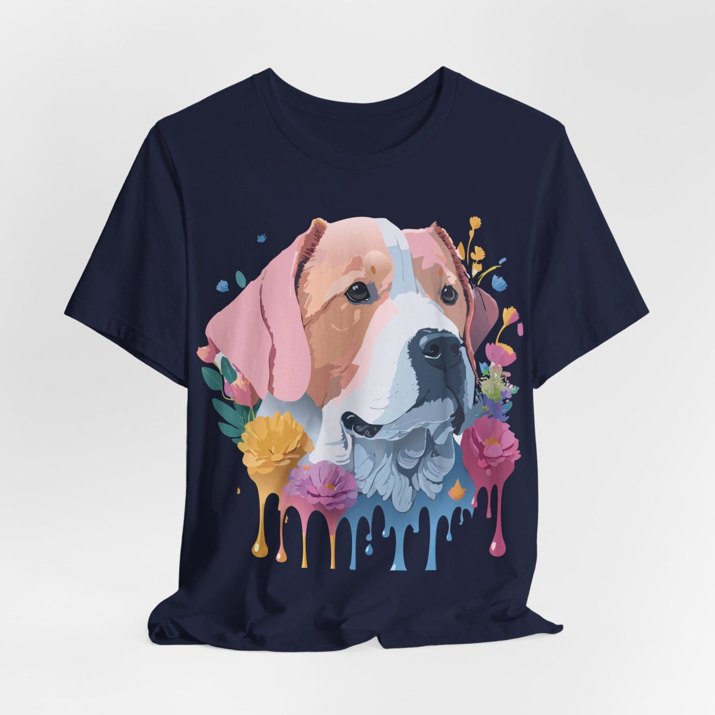 T-Shirt aus natürlicher Baumwolle mit Hund