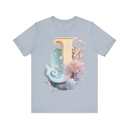 Natural Cotton Tee Shirt - Letters Collection - J Printify