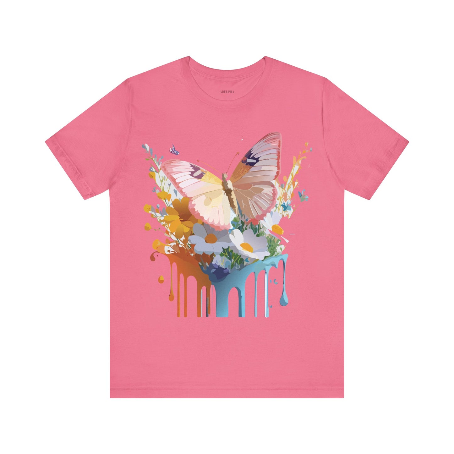 Natural Cotton Tee Shirt with Butterfly