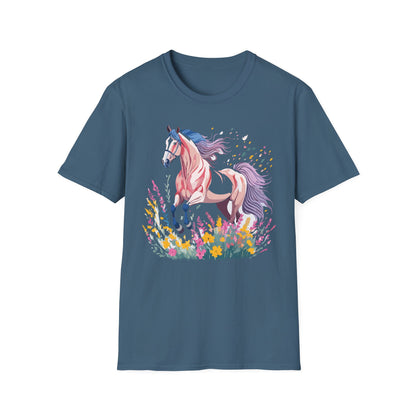 Horse Shirt Unisex Tee Animal Print Gildan Softstyle 64000 Ring Spun Cotton