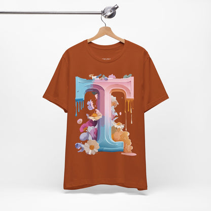 Natural Cotton Tee Shirt - Letters Collection - T Printify