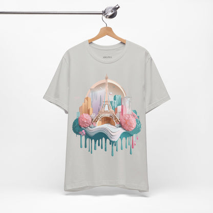 Natural Cotton Tee Shirt - Beautiful Places Collection - Paris Printify