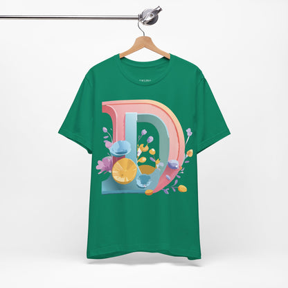 Natural Cotton Tee Shirt - Letters Collection - D Printify
