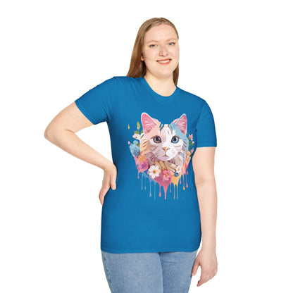 Cat Shirt Unisex Softstyle Tee 100 Percent Ring Spun Cotton Kitten Tee