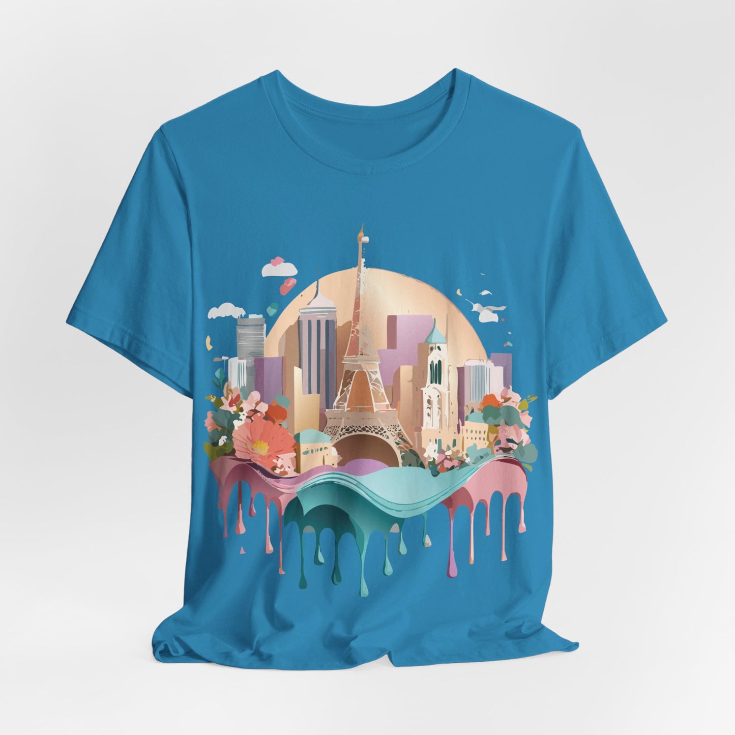 Natural Cotton Tee Shirt - Beautiful Places Collection - Paris Printify