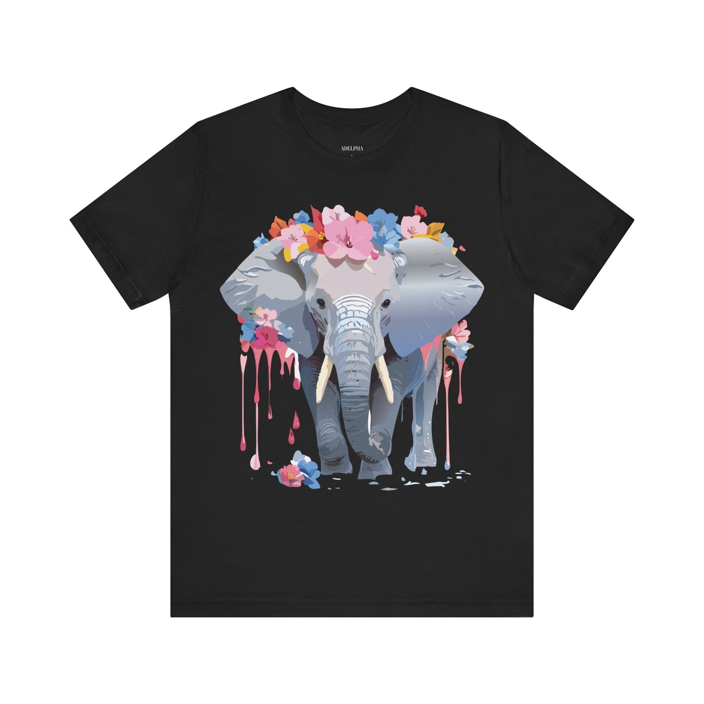 T-shirt en coton naturel avec motif éléphant