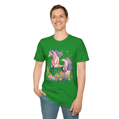 Horse Shirt Unisex Tee Animal Print Gildan Softstyle 64000 Ring Spun Cotton