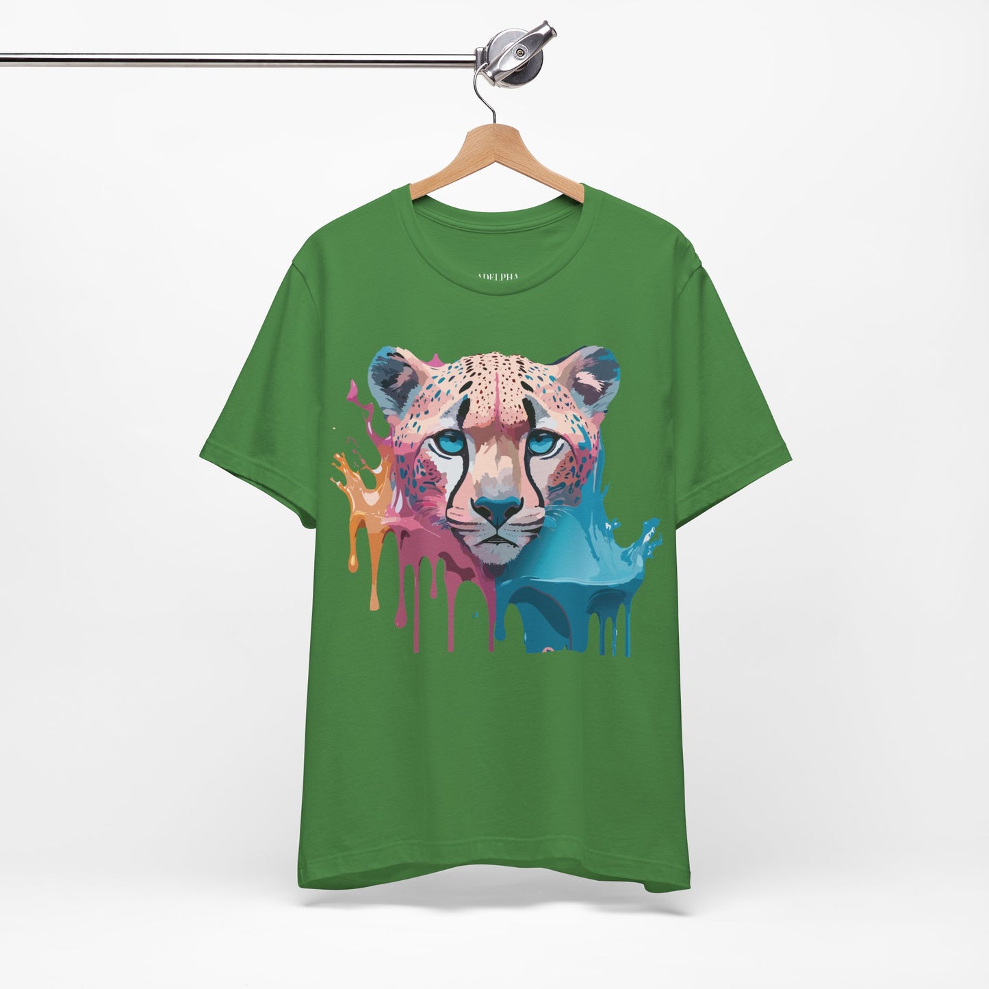 Natural Cotton Tee Shirt with Cheetah