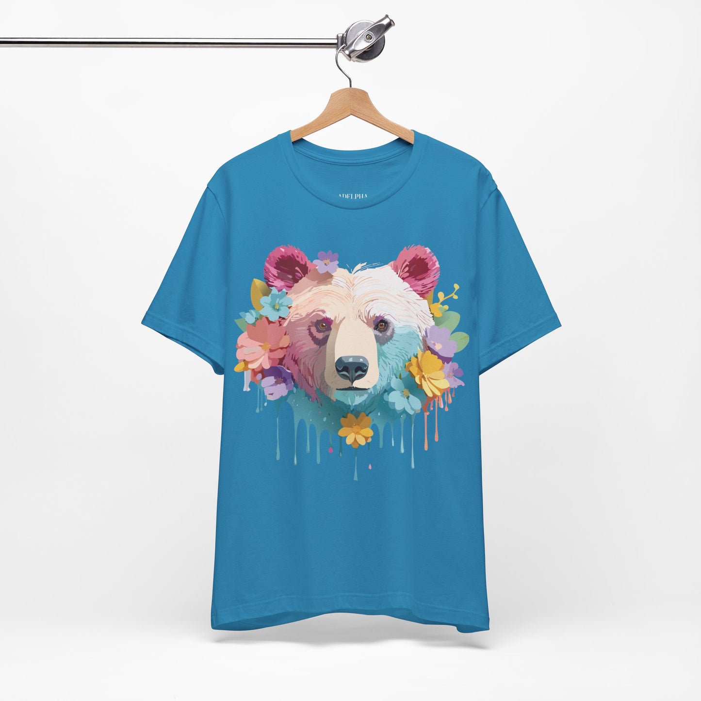 Natural Cotton Tee Shirt with Bear