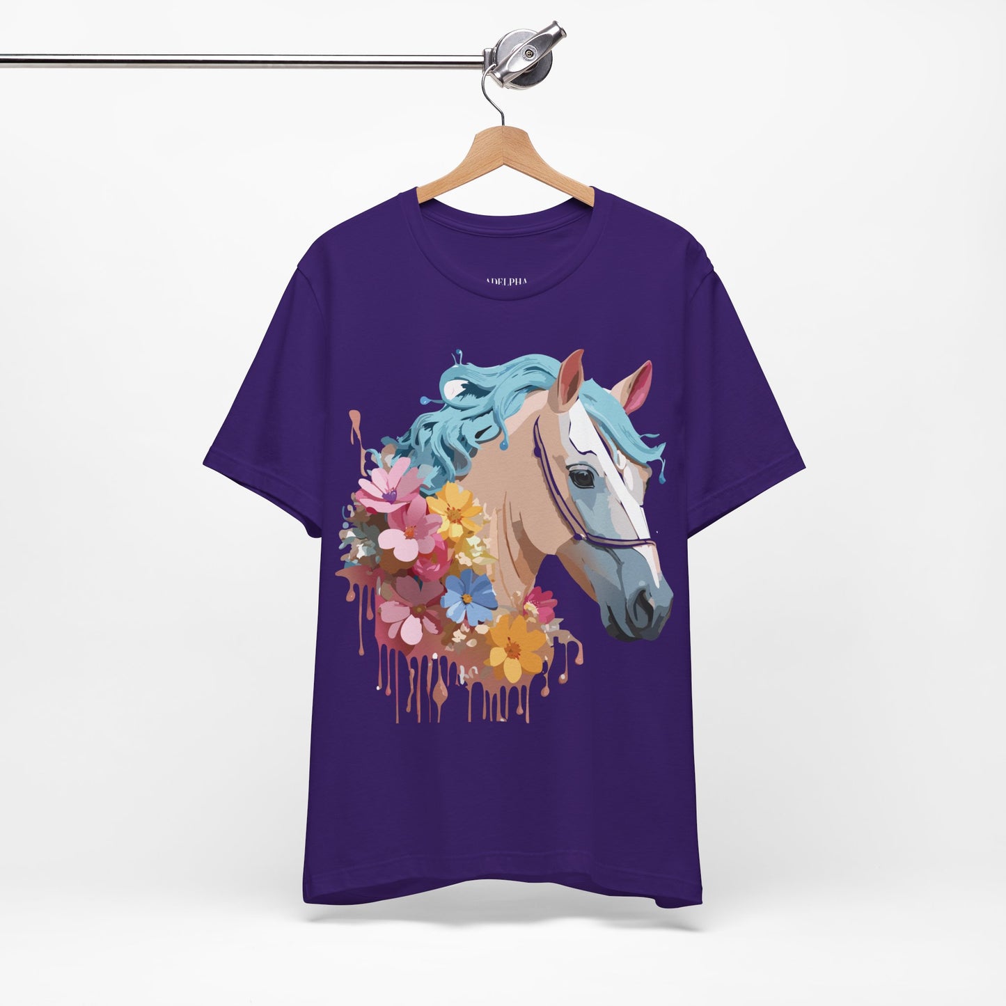 Natural Cotton Tee Shirt with Horse