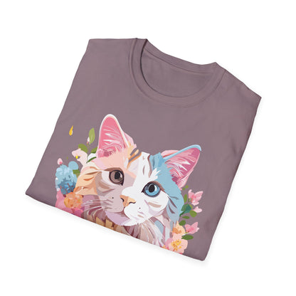 Cat Shirt Unisex Softstyle Tee 100 Percent Ring Spun Cotton Kitten Tee
