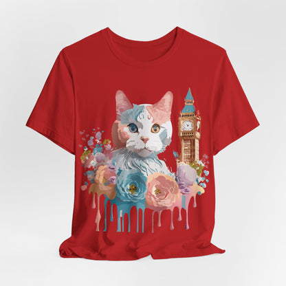 Natural Cotton Tee Shirt with Cat Printify