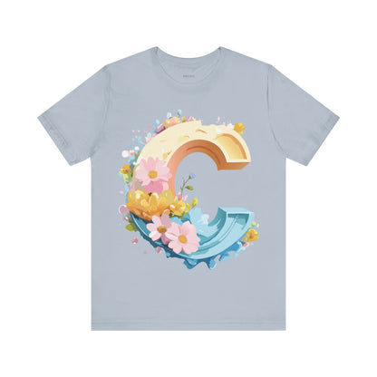Natural Cotton Tee Shirt - Letters Collection - C Printify