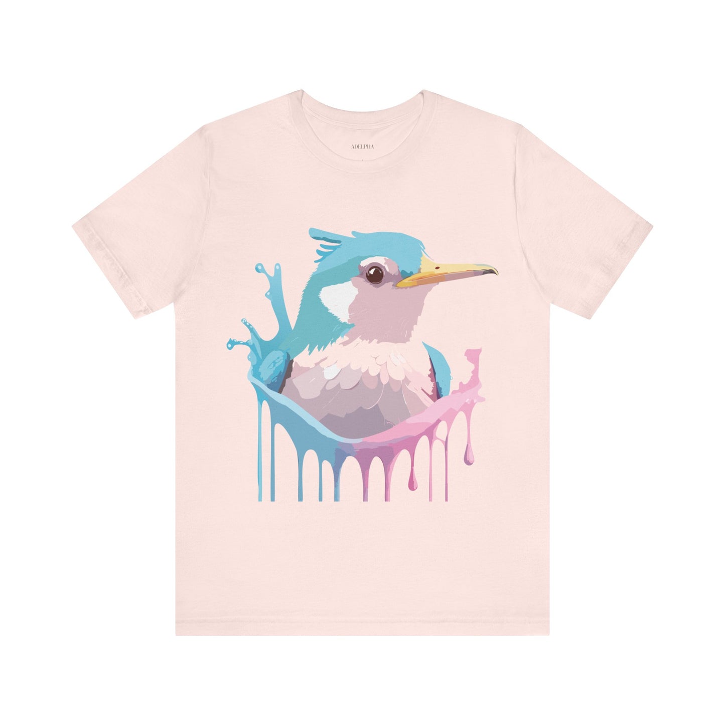 Natural Cotton Tee Shirt with Bird