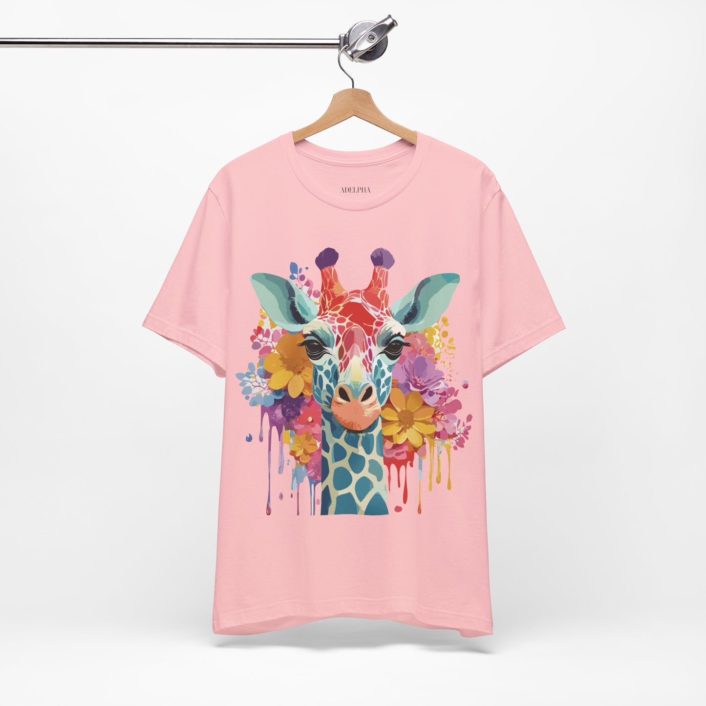 Natural Cotton Tee Shirt with Giraffe