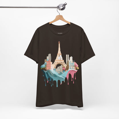 Natural Cotton Tee Shirt - Beautiful Places Collection - Paris Printify