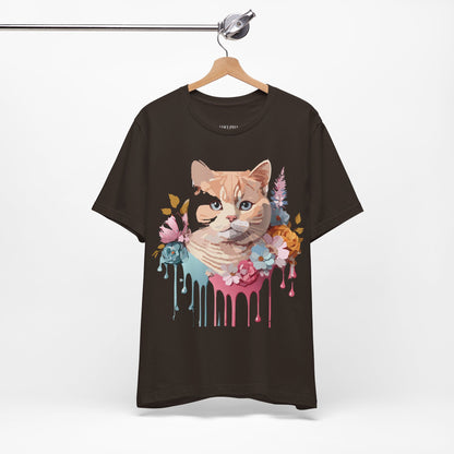 Natural Cotton Tee Shirt with Cat Printify