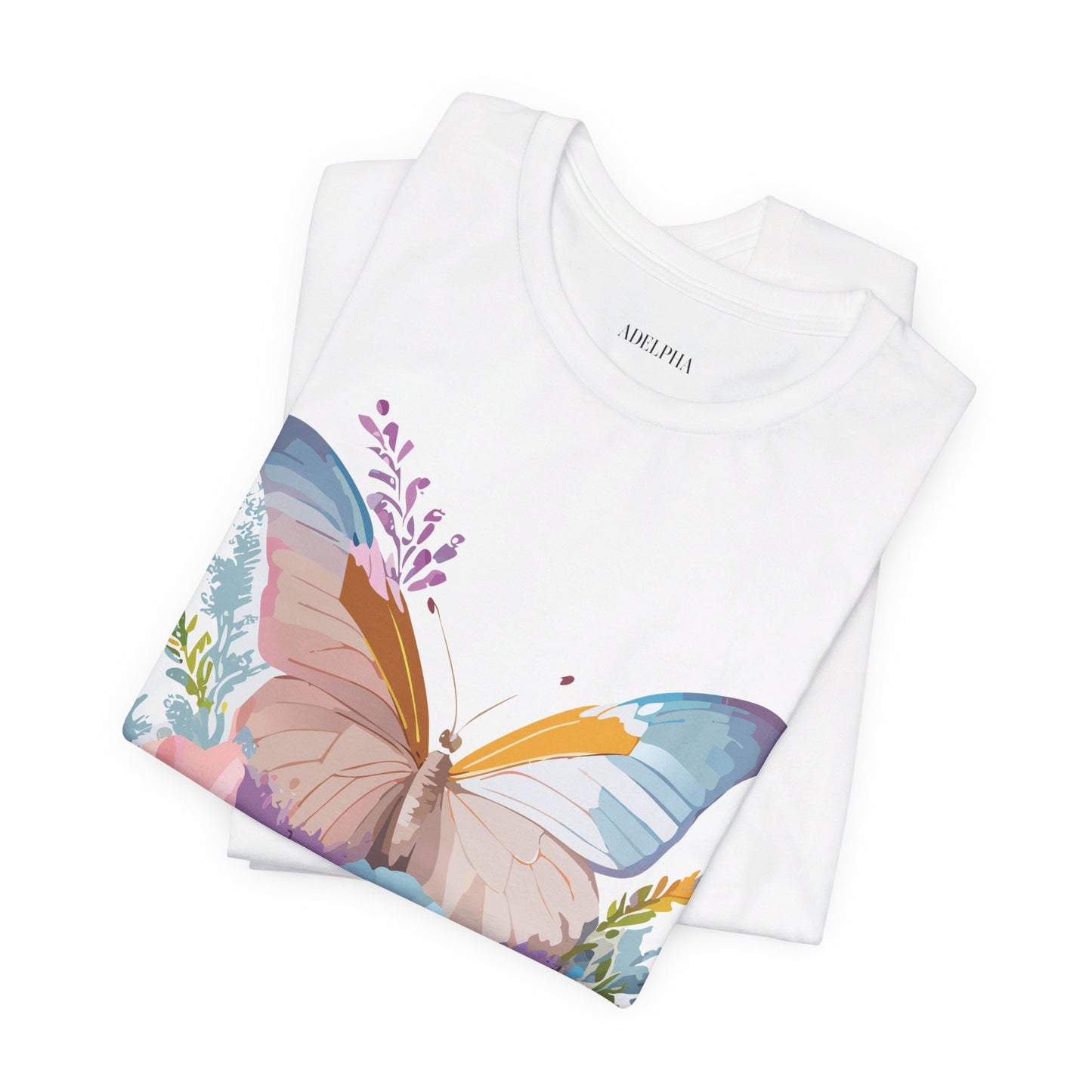 T-shirt en coton naturel avec papillon