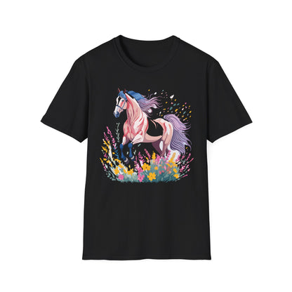 Horse Shirt Unisex Tee Animal Print Gildan Softstyle 64000 Ring Spun Cotton