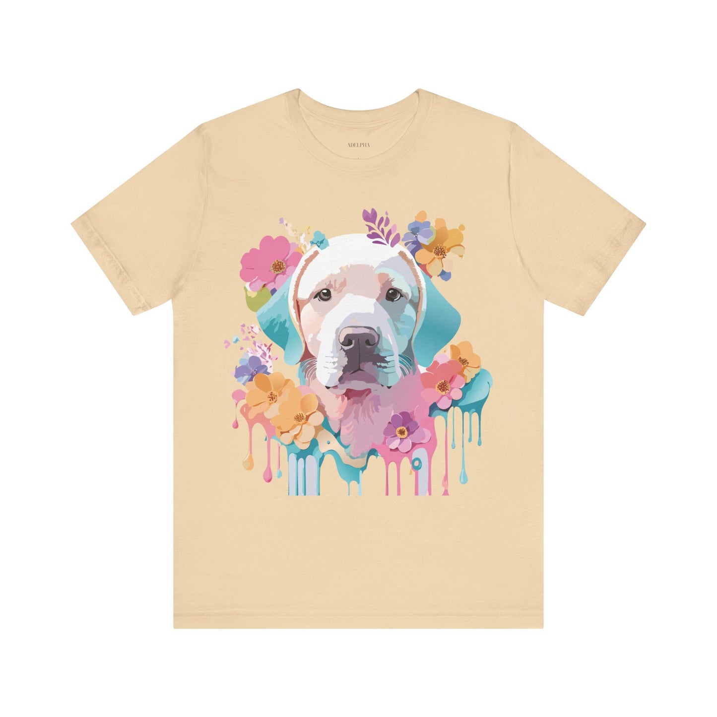 Natural Cotton Tee Shirt with Dog