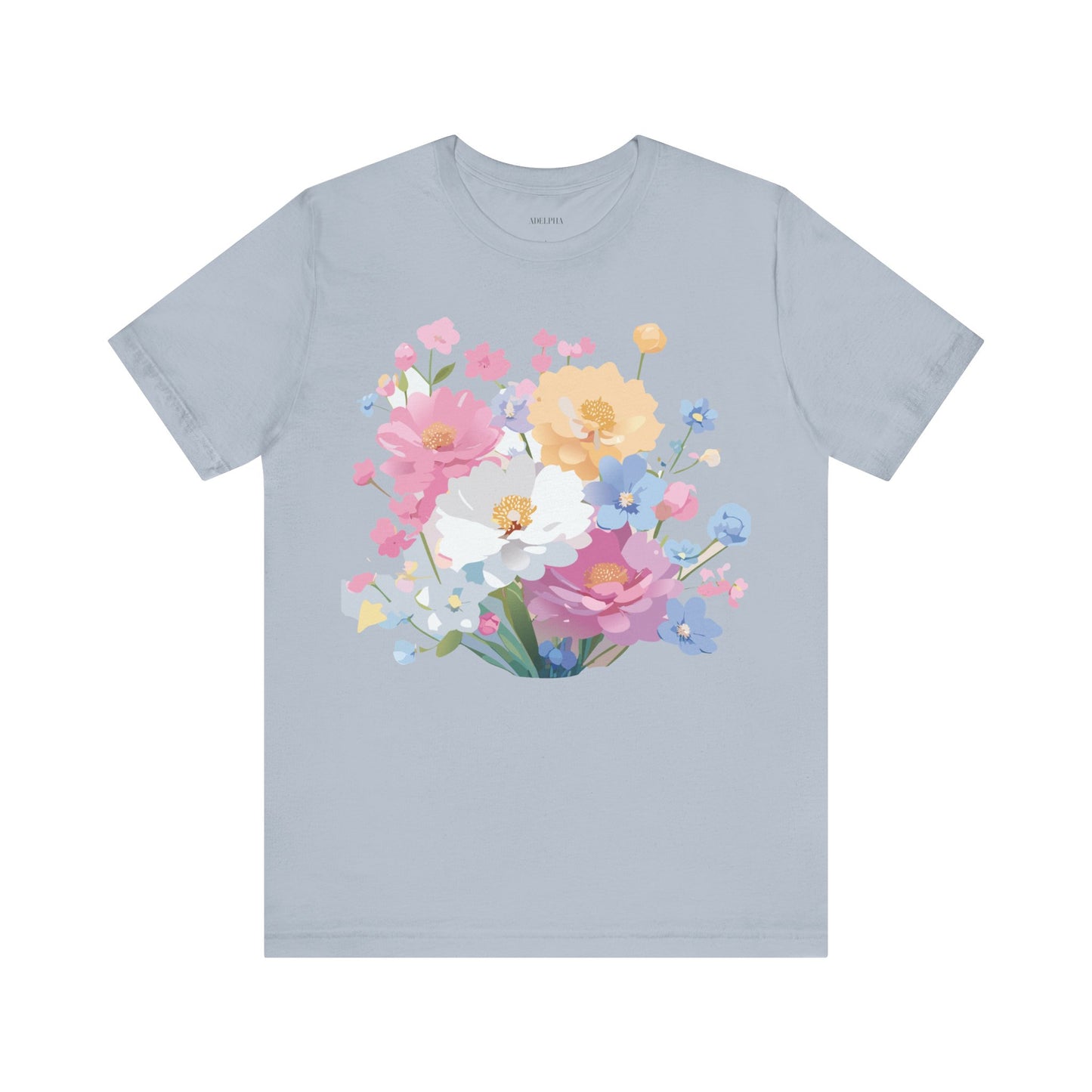 T-shirt en coton naturel avec fleurs