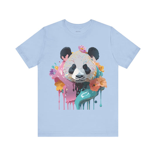 Natural Cotton Tee Shirt with Panda