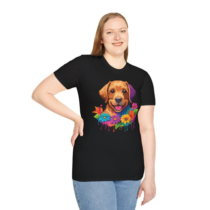 Unisex Dog Shirt With Animals Tee Softstyle Gildan 64000 Comfort Fit
