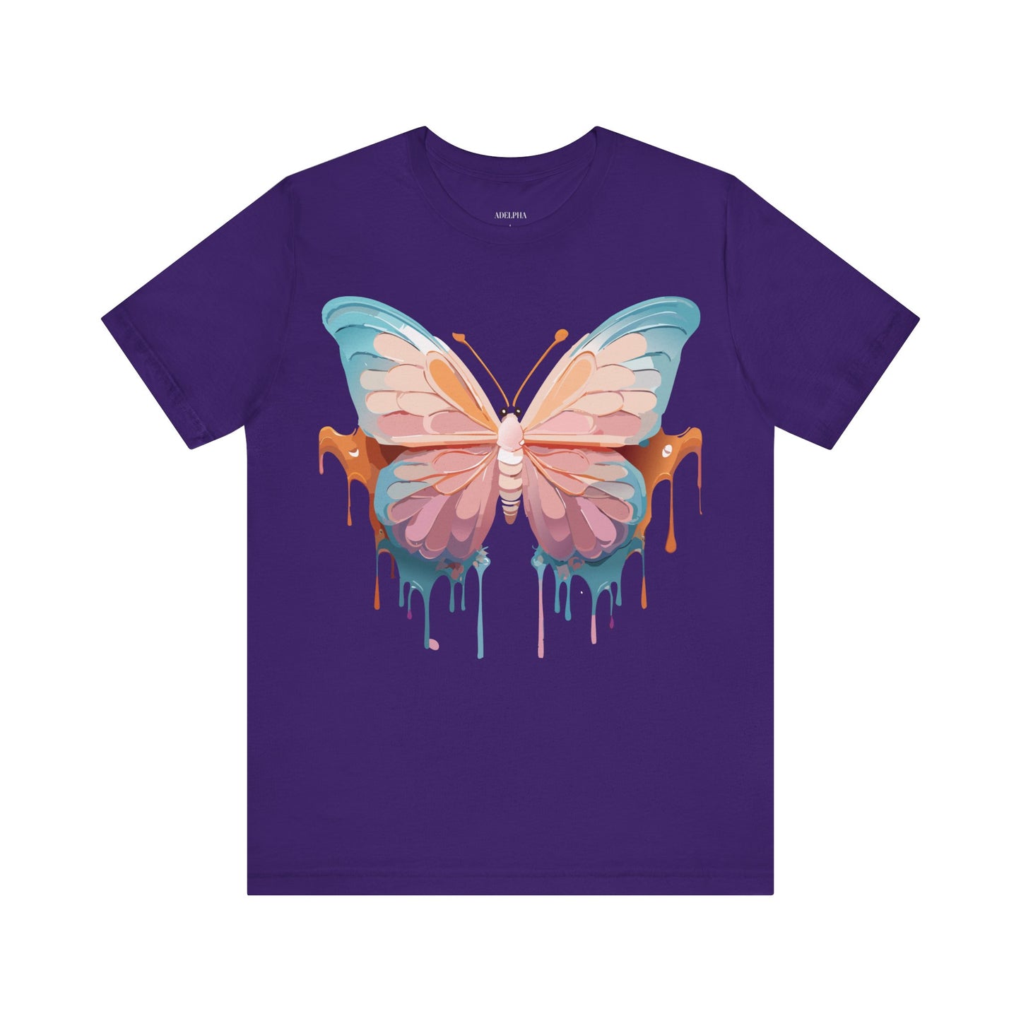 Natural Cotton Tee Shirt with Butterfly