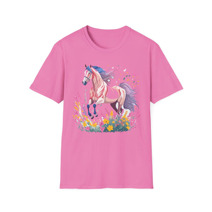Horse Shirt Unisex Tee Animal Print Gildan Softstyle 64000 Ring Spun Cotton