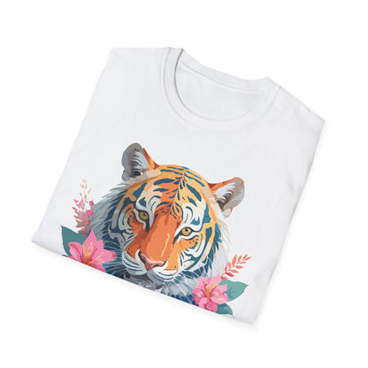 Tiger Unisex Softstyle T Shirt 100 Percent Cotton Gildan 64000 Animal Tee