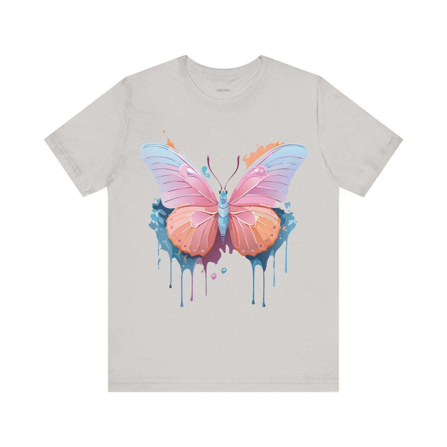 Natural Cotton Tee Shirt with Butterfly