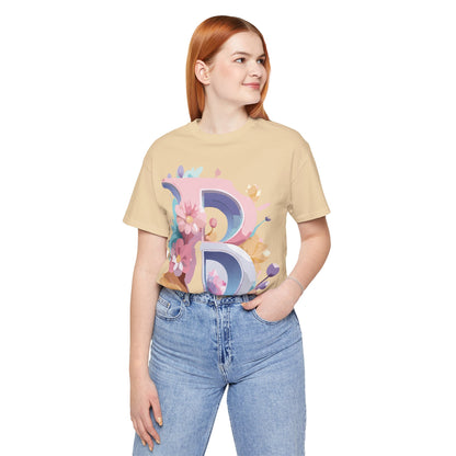 Natural Cotton Tee Shirt - Letters Collection - B Printify