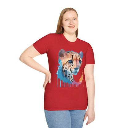 Cheetah Shirt Unisex Tee Softstyle Gildan 64000 100 Percent Ring Spun Cotton