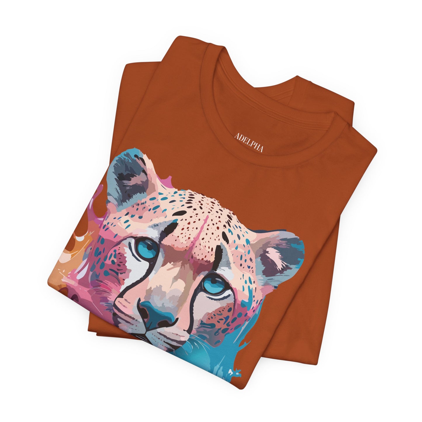 Natural Cotton Tee Shirt with Cheetah