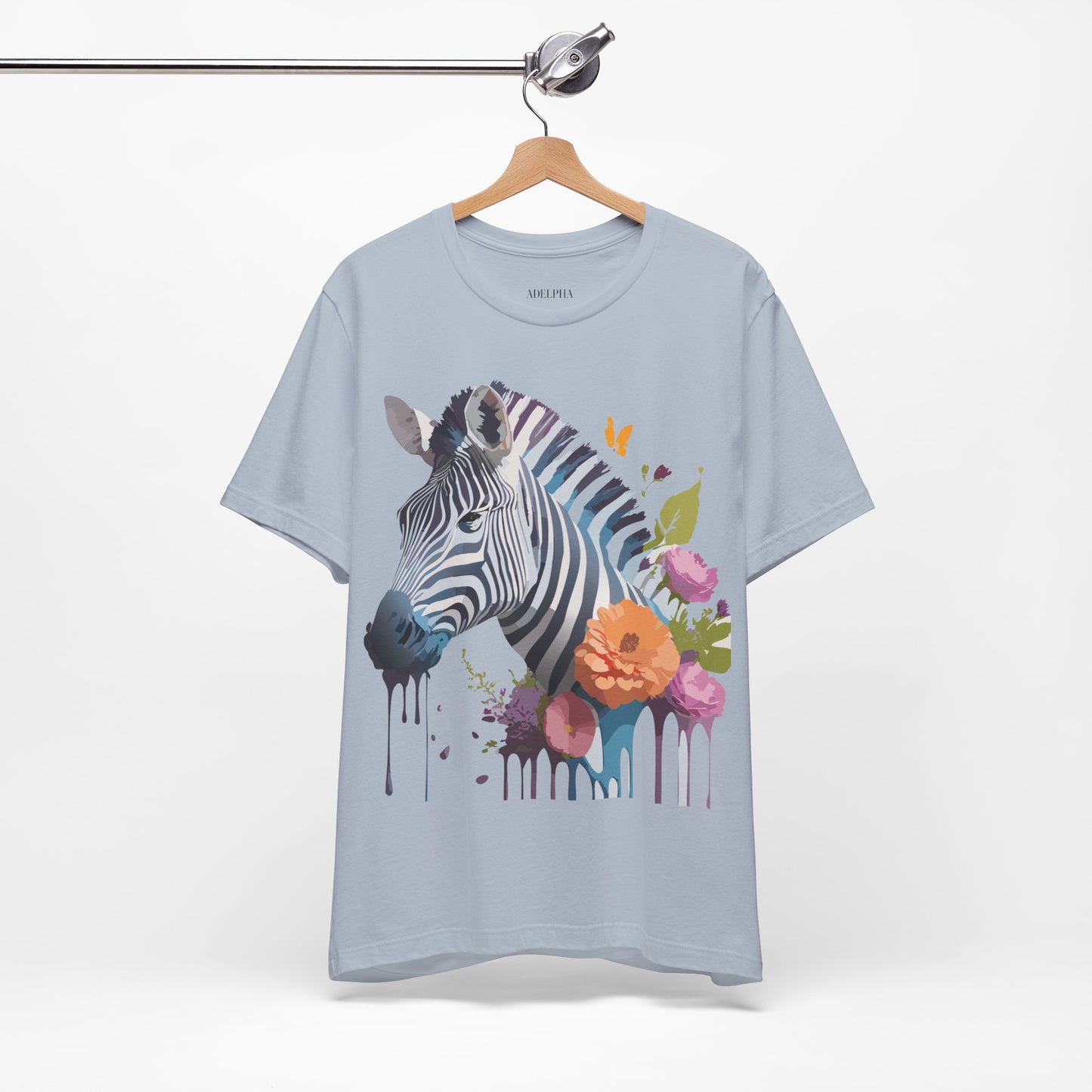 Natural Cotton Tee Shirt with Zebra