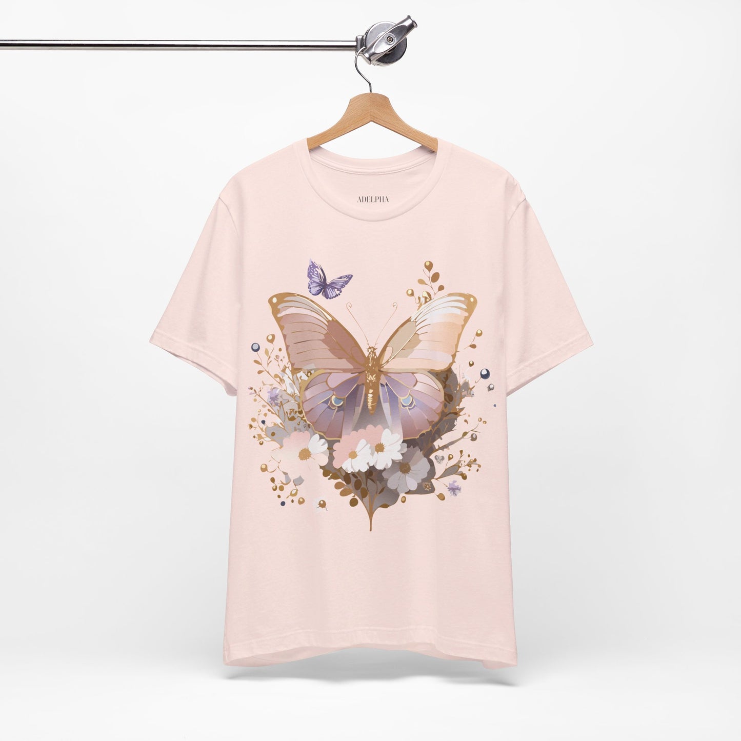 T-shirt en coton naturel avec papillon