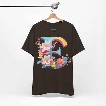Natural Cotton Tee Shirt - Letters Collection - E Printify