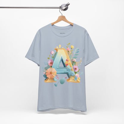 Natural Cotton Tee Shirt - Letters Collection - A Printify